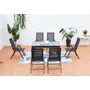 Voir la diapositive 3 : CONCEPT USINE Table de jardin extensible et 6 fauteuils en alu et toile PVC BRESCIA