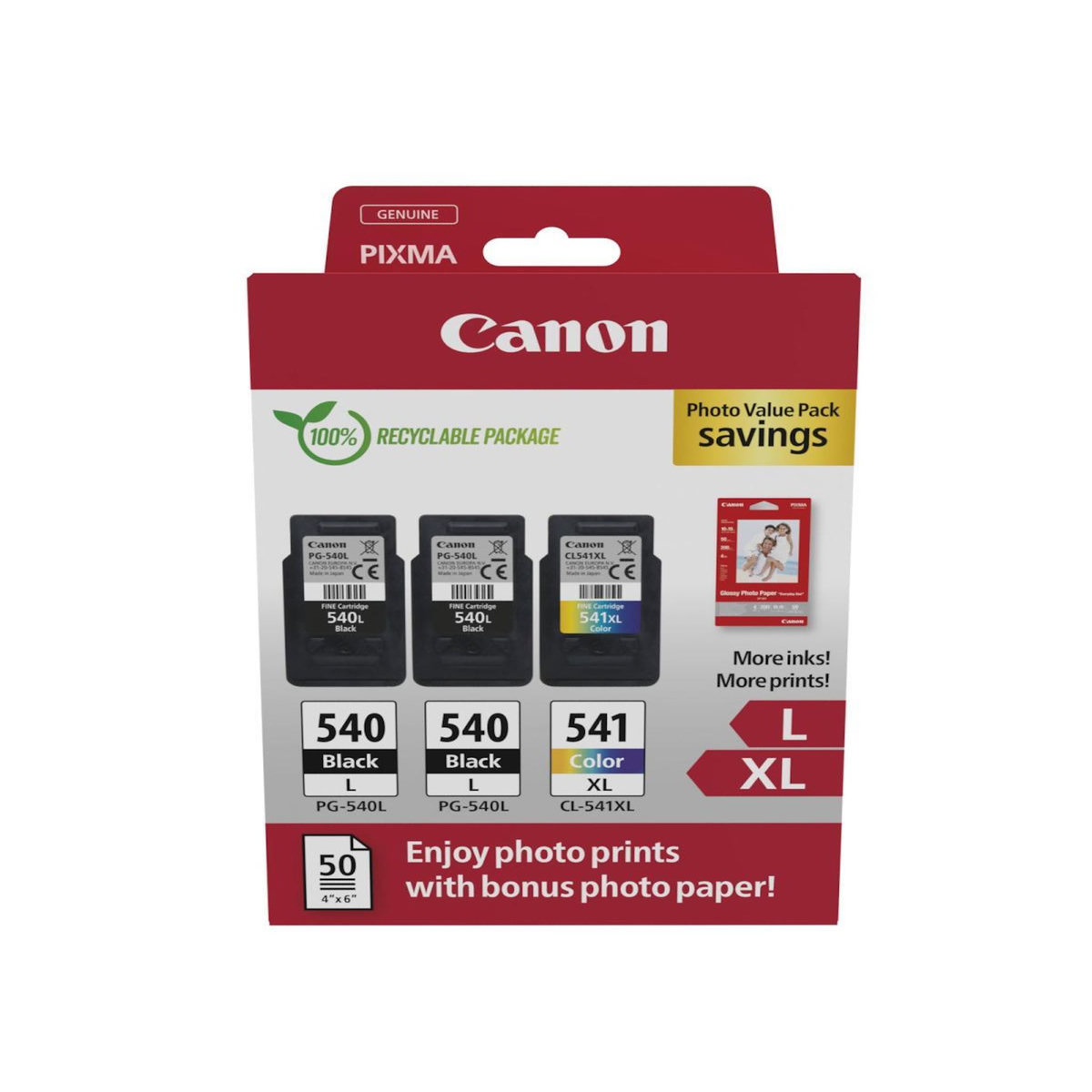 Canon Cartouches d'encre Canon PG-540L x2/CL-541XL avec papier photo