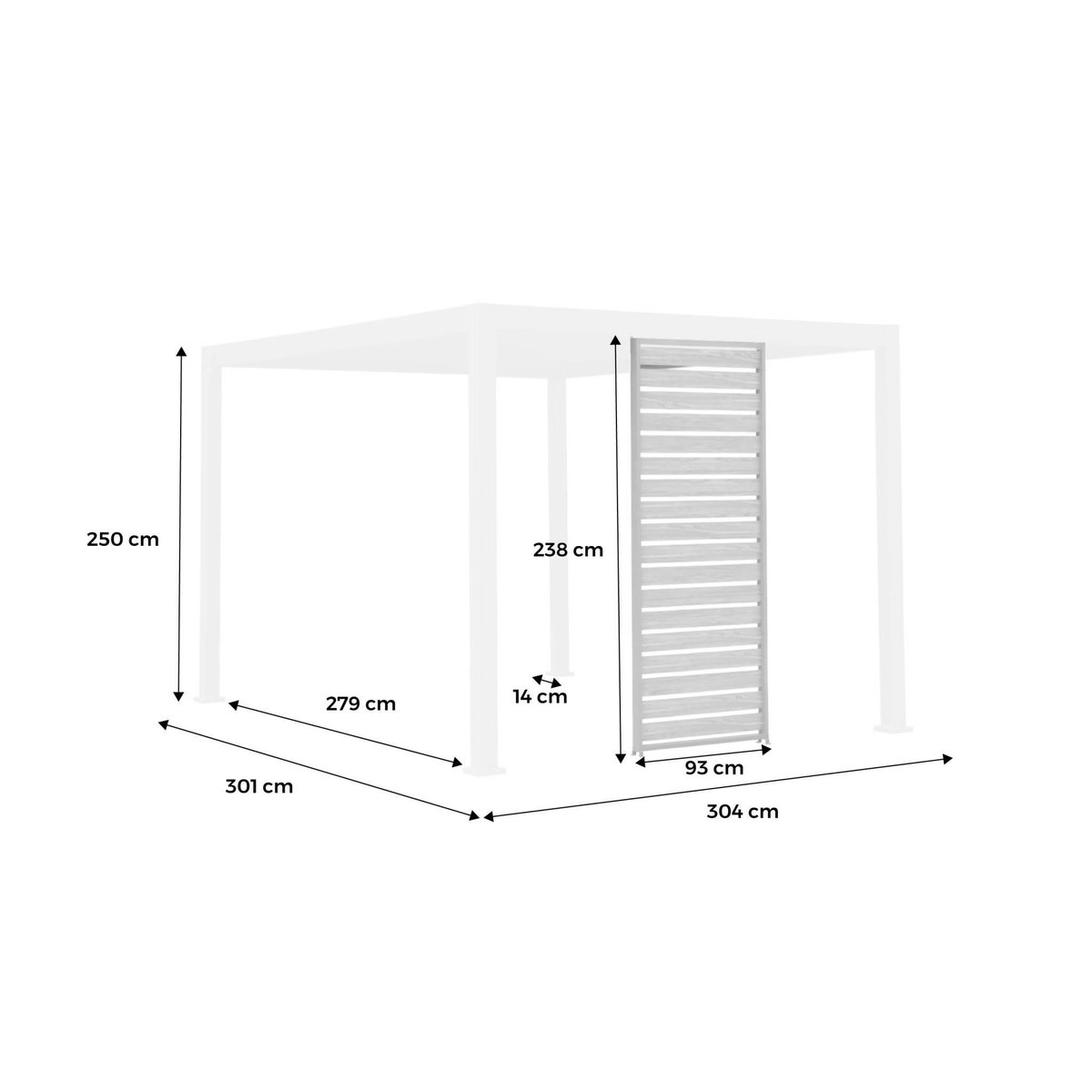 SWEEEK Persienne pour pergola bioclimatique Triomphe, aluminium