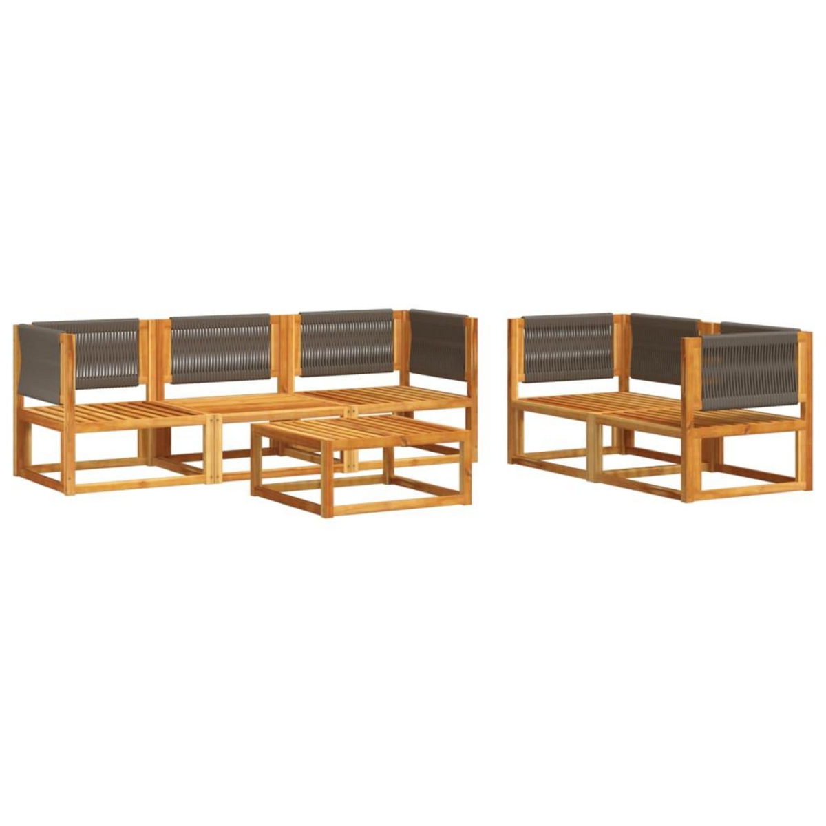 VIDAXL Salon de jardin avec coussins 6 pcs bois d'acacia solide