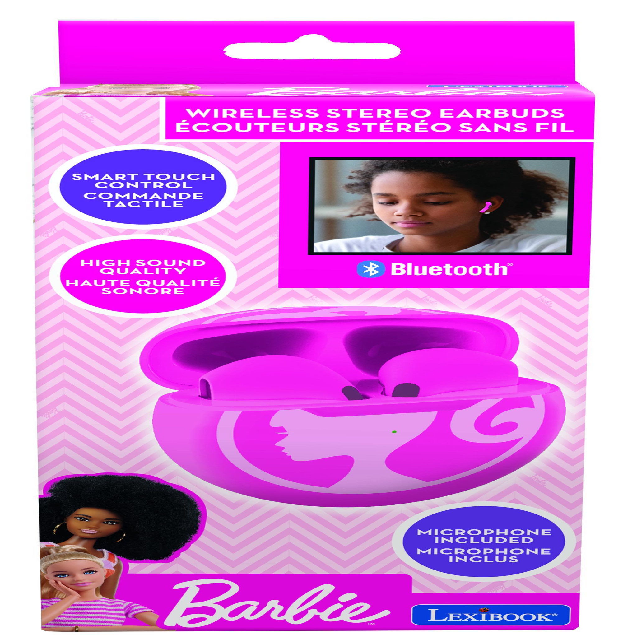 Voir la diapositive 6 : Lexibook Écouteurs sans fil Bluetooth Barbie avec étui de chargement et de rangement