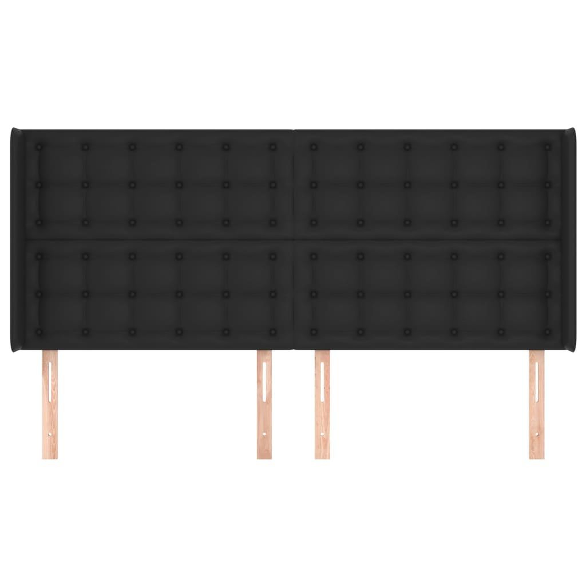 Voir la diapositive 3 : VIDAXL Tete de lit avec oreilles Noir 183x16x118/128 cm Similicuir