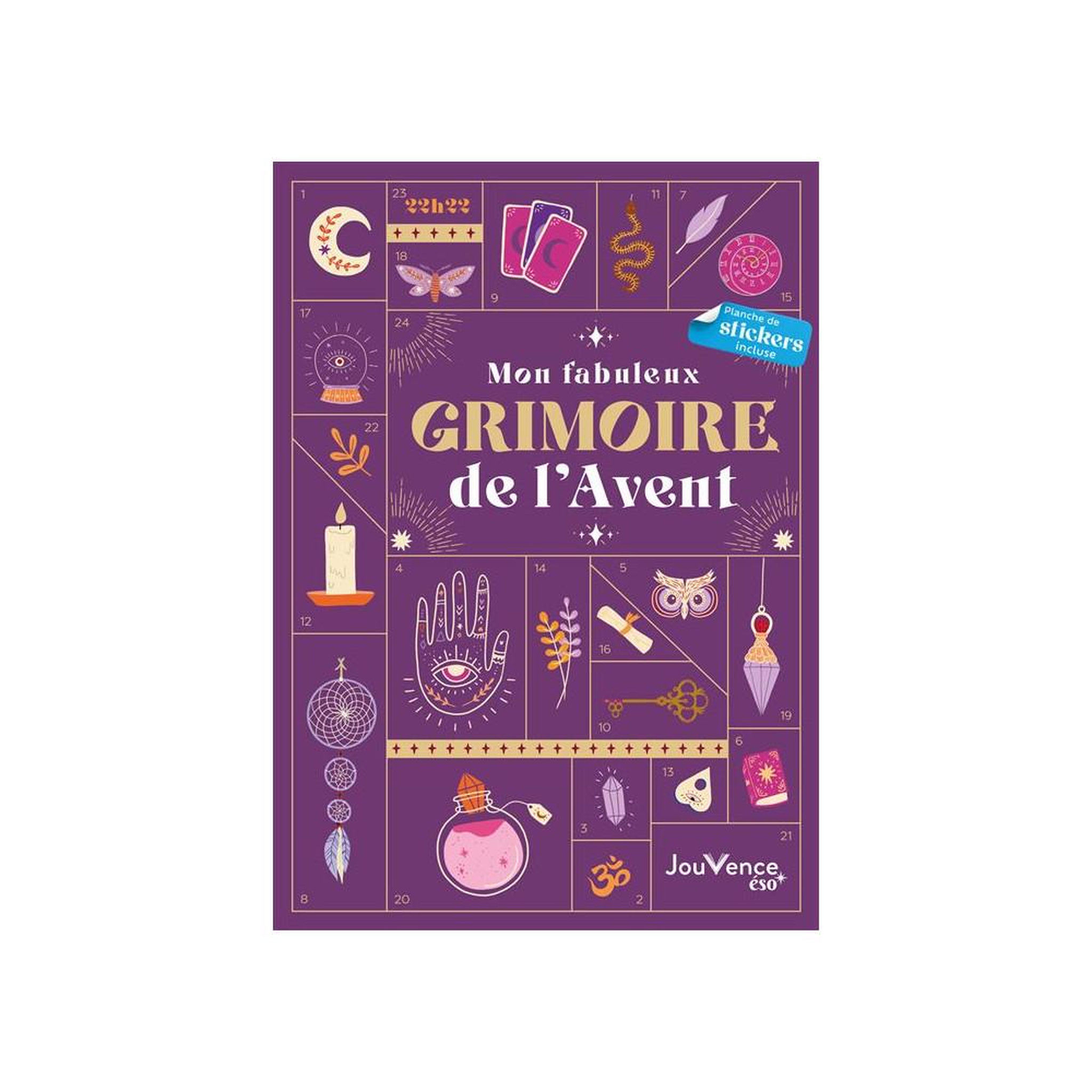 Jouvence Mon fabuleux grimoire de l'Avent – Jouvence Éso, grimoire de l'Avent illustré avec stickers