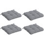 Voir la diapositive 1 : OUTSUNNY Lot de 4 coussins de chaise de jardin avec attaches gris