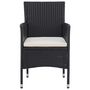 Voir la diapositive 5 : VIDAXL Ensemble a manger de jardin 3 pcs Noir
