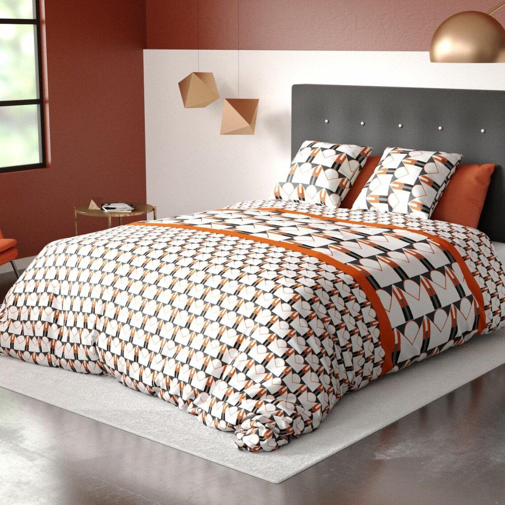 Voir la diapositive 1 : Les Ateliers du Linge Parure housse de couette 100%microfibre 60gsm arrow