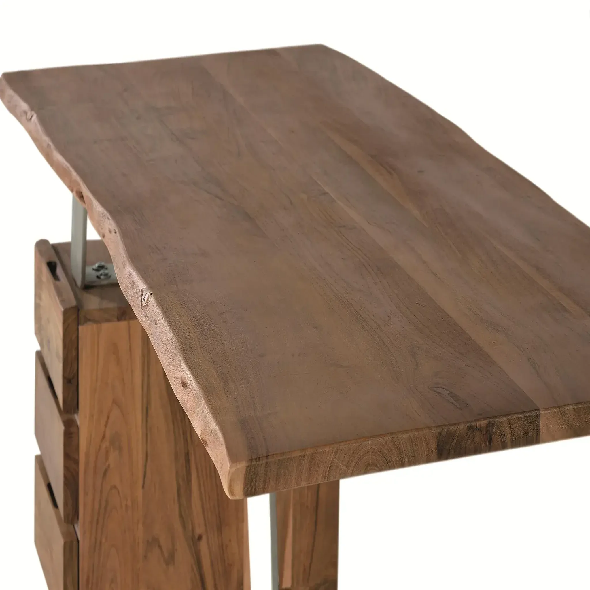 Voir la diapositive 2 : GINER Y COLOMER SL Bureau en bois d'acacia 147 cm style rustique moderne