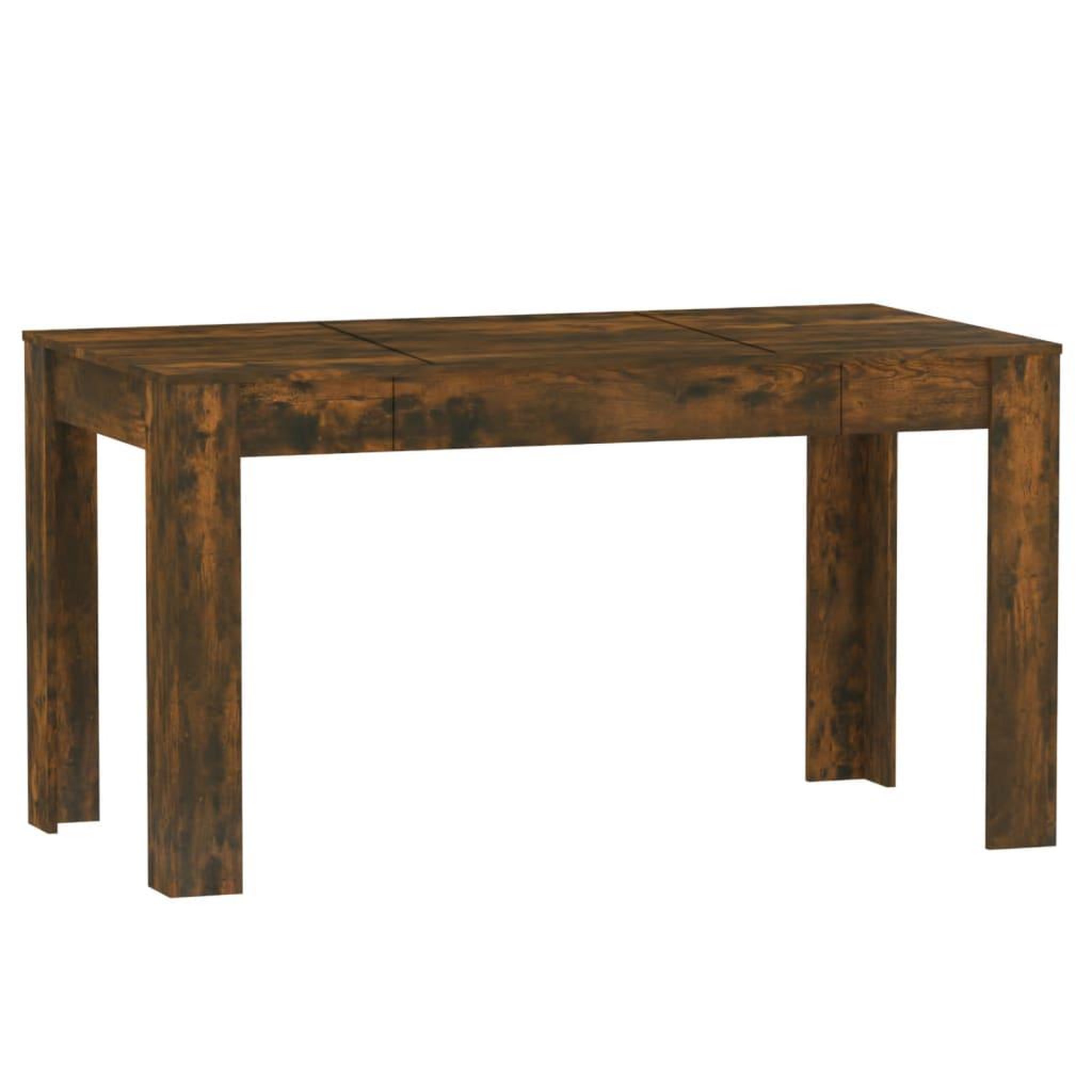 Voir la diapositive 2 : VIDAXL Table a manger chene fume 140x74,5x76 cm bois d'ingenierie