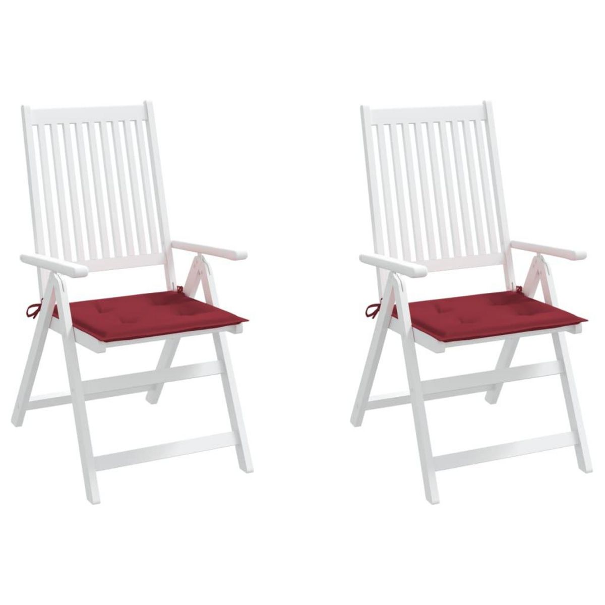 VIDAXL Coussins de chaise de jardin lot de 2 rouge bordeaux 40x40x3 cm