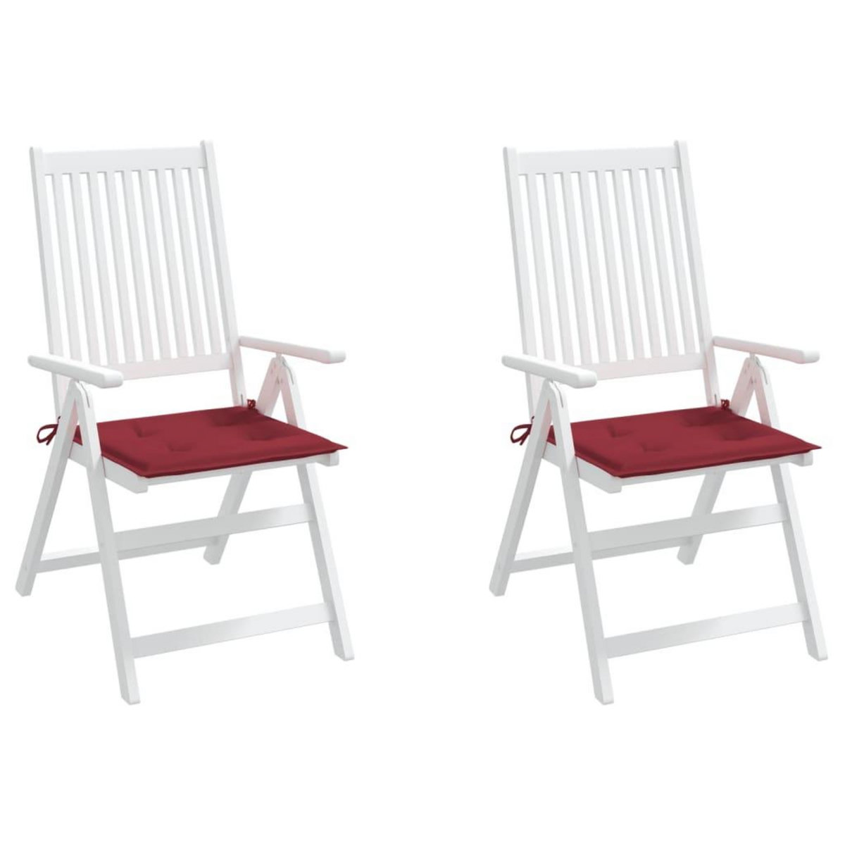 VIDAXL Coussins de chaise de jardin lot de 2 rouge bordeaux 40x40x3 cm