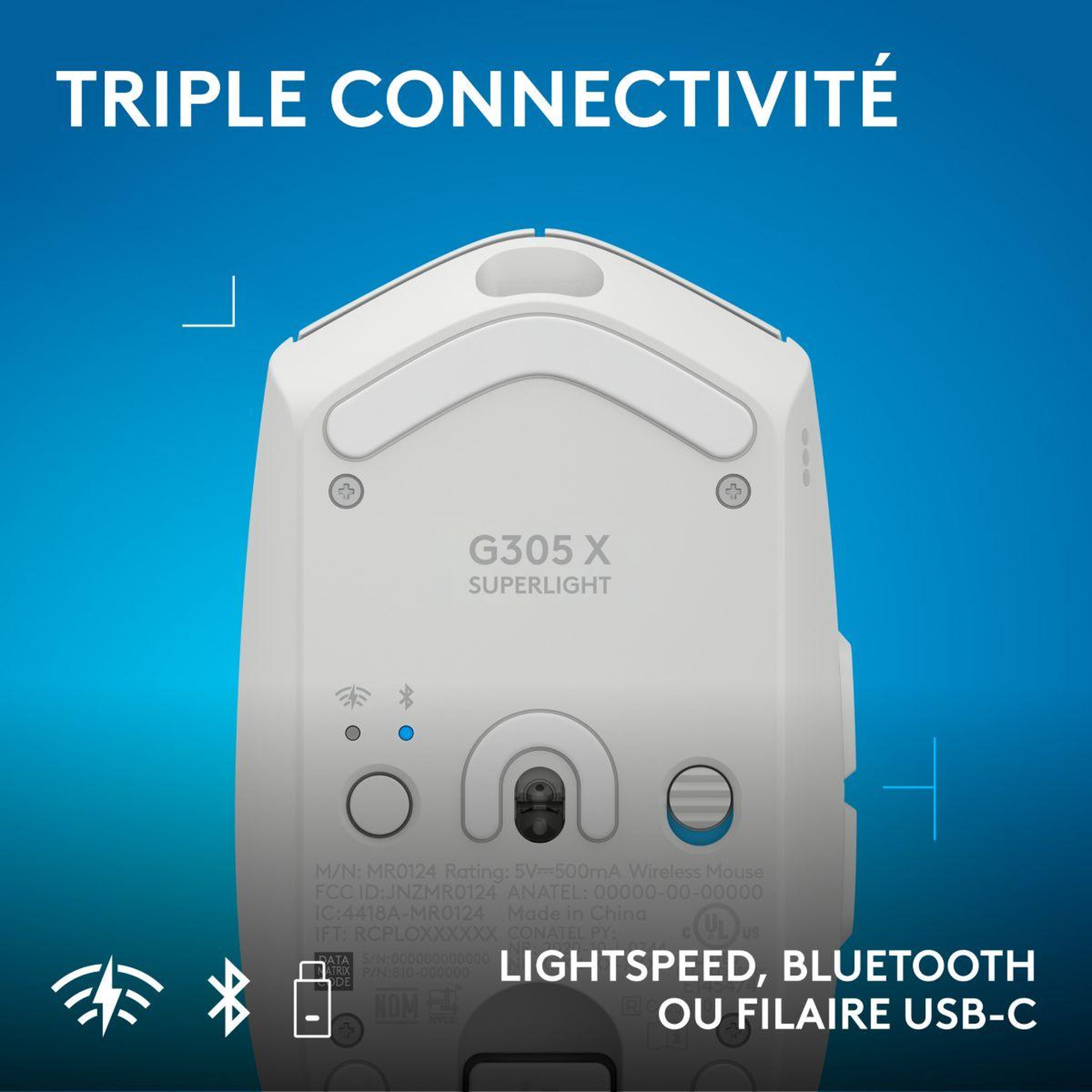 Voir la diapositive 5 : Logitech Souris gamer sans fil g305 x lightspeed blanc
