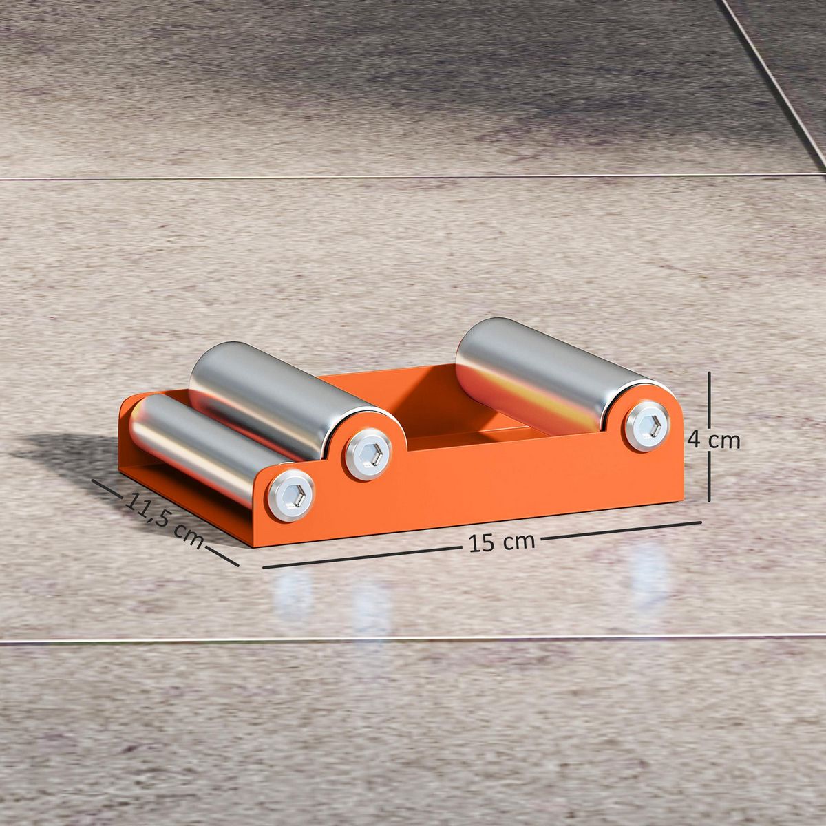 HOMCOM Roulette d'atelier max. 220 Kg pneu largeur inf. 180 mm acier orange alu