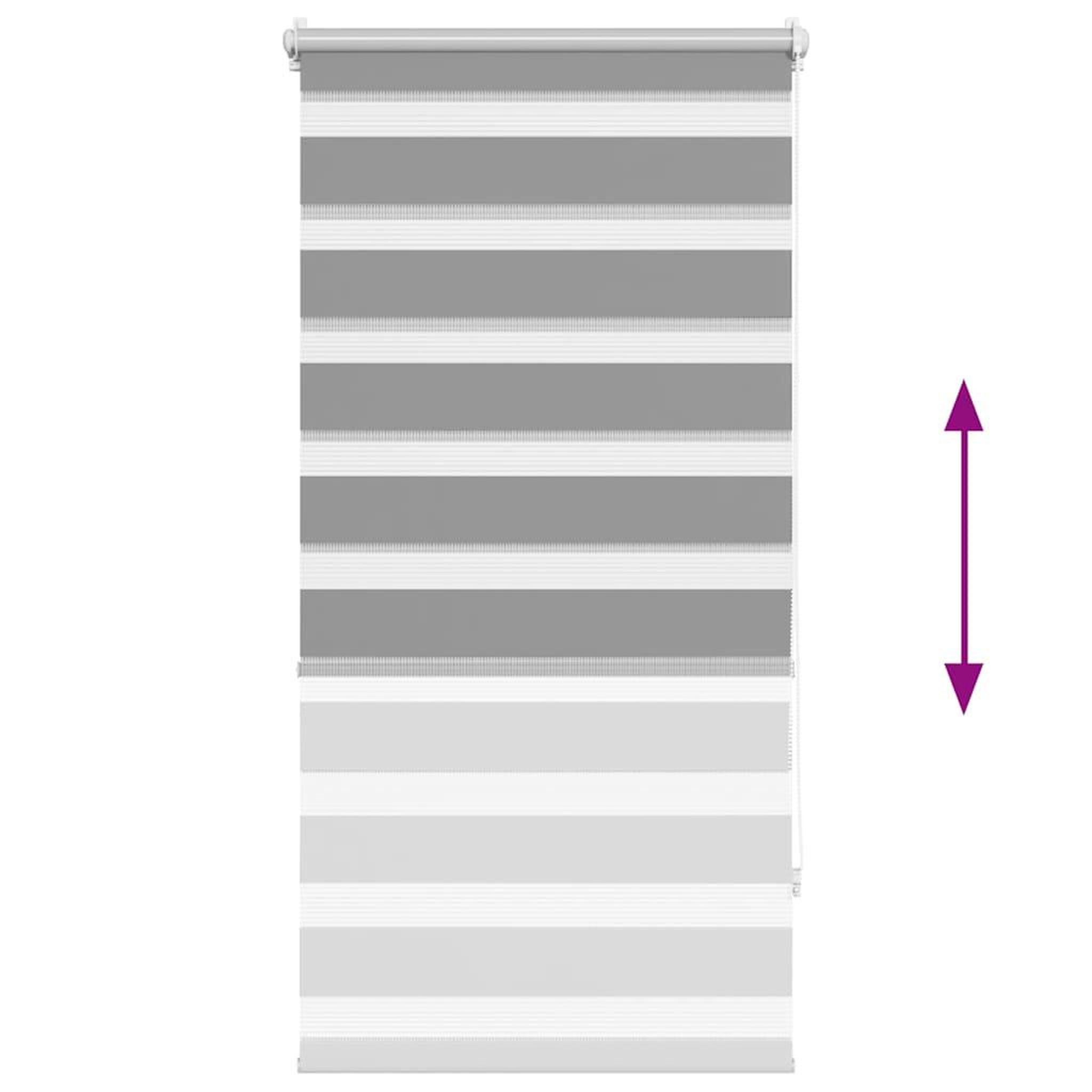 Voir la diapositive 5 : VIDAXL Store venitien zebre 60,9 x 120 cm, largeur du tissu 56,7 cm, gris