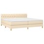 Voir la diapositive 3 : VIDAXL Sommier a lattes de lit et matelas et LED Creme 200x200cm Tissu