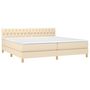 Voir la diapositive 3 : VIDAXL Sommier a lattes de lit et matelas et LED Creme 200x200cm Tissu