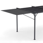 ID MARKET Auvent inclinable et réglable 250 x 150 cm pour pergola toit rétractable gris anthracite