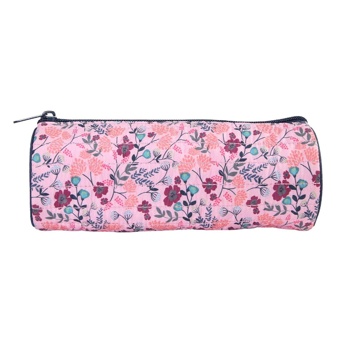 Bagtrotter Bagtrotter  - Trousse Scolaire Ronde - Multicolore- Fleurs - 1 Compartiment Zippé - 22x7x7cm - Matière Polyester - Accessoire et Papeterie Scolaire