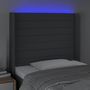 Voir la diapositive 4 : VIDAXL Tete de lit a LED Gris fonce 83x16x118/128 cm Tissu