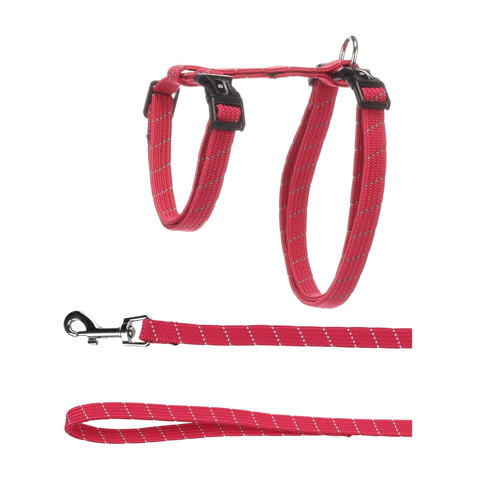 Eden Harnais avec laisse elza pour chat et chaton. Coloris disponibles : Noir, Rouge