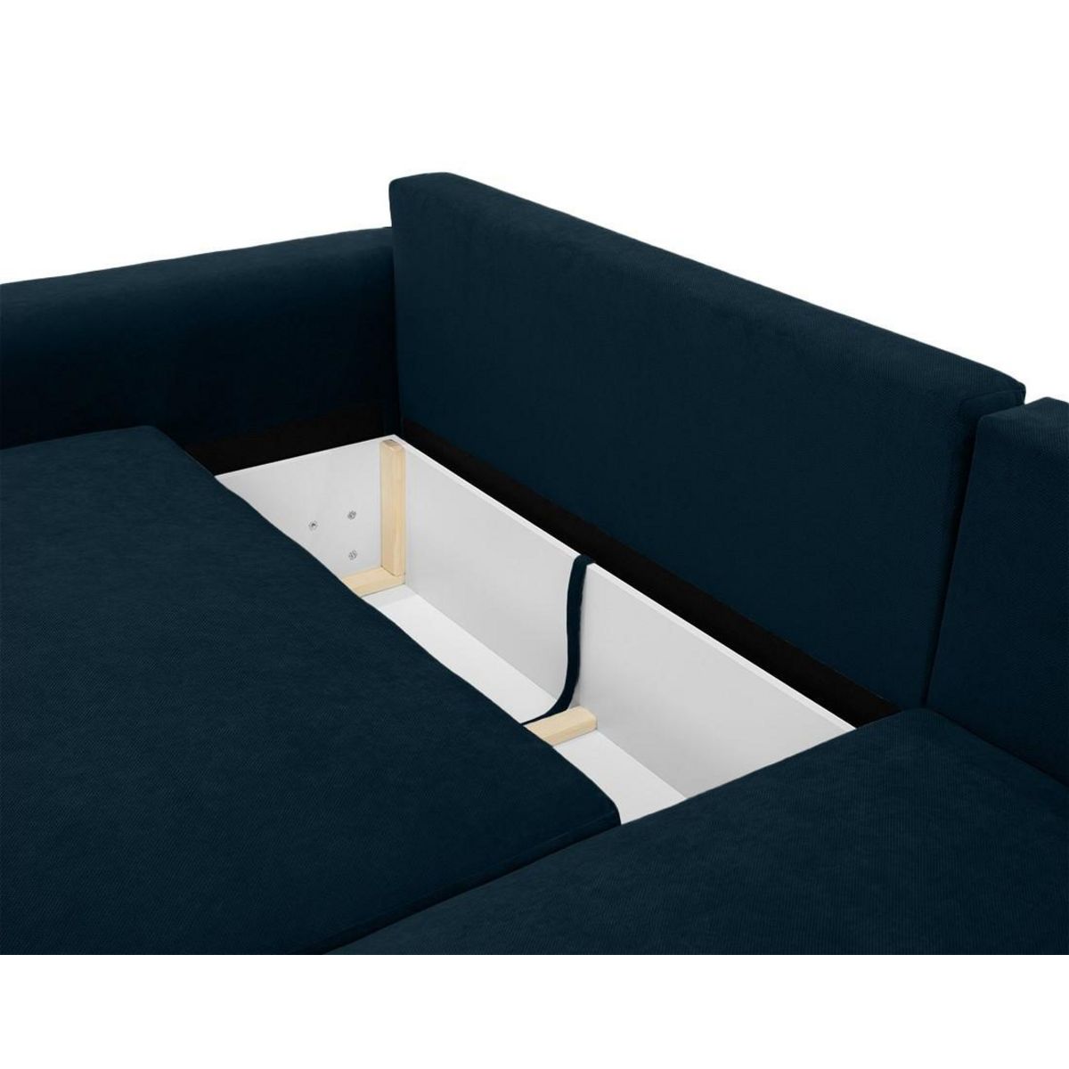 BEST MOBILIER Aurelia - canapé d'angle droit 4 places convertible avec coffre en tissu texturé