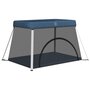 Voir la diapositive 2 : VIDAXL Parc pour bebe avec matelas Bleu marine Tissu de lin