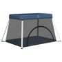 Voir la diapositive 2 : VIDAXL Parc pour bebe avec matelas Bleu marine Tissu de lin