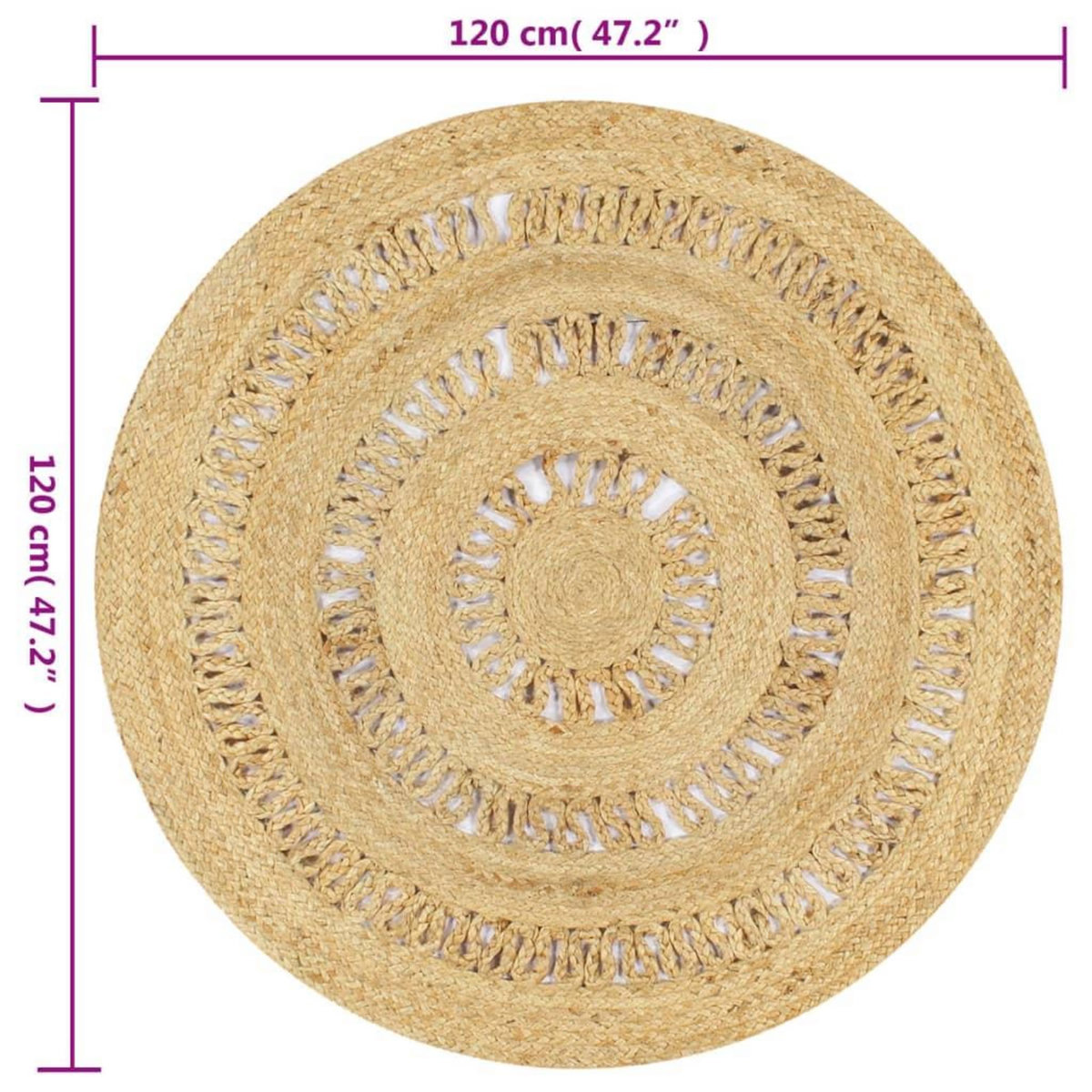 VIDAXL Tapis fait a la main Jute tressee 90 cm