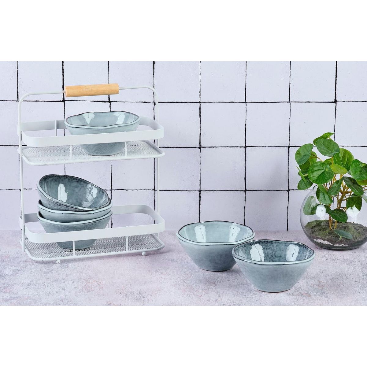 BJORN Bol CLOUD Ø14cm - 6 pièces - Gris orage