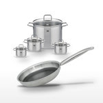 ELO Lot de 4 Faitouts Elo Relief Solution en inox et Poêle 24cm