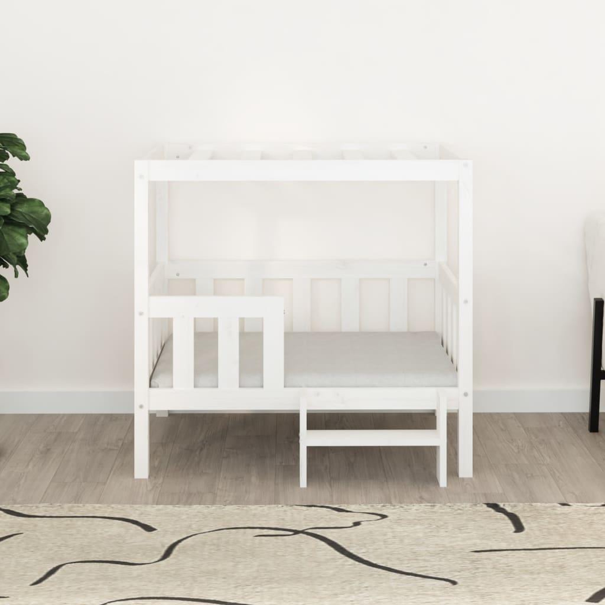 Voir la diapositive 3 : VIDAXL Lit pour chien Blanc 95,5x73,5x90 cm Bois de pin solide