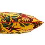 Voir la diapositive 2 : Paris Prix Coussin Déco en Velours  Oiseaux Fleurs  45x45cm Jaune