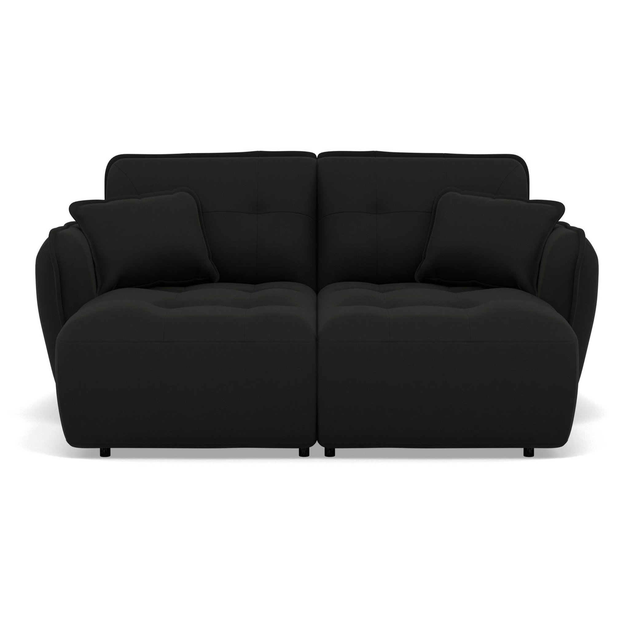 Voir la diapositive 5 : BEST MOBILIER Thais - canapé droit 4 places avec double méridienne assise profonde en tissu texturé