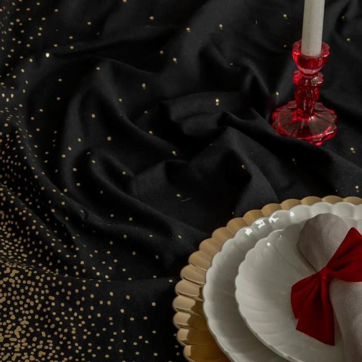 FEERIC LIGHT & CHRISTMAS Nappe Imprimée Léopard  Colorama  140x240cm Noir & Or