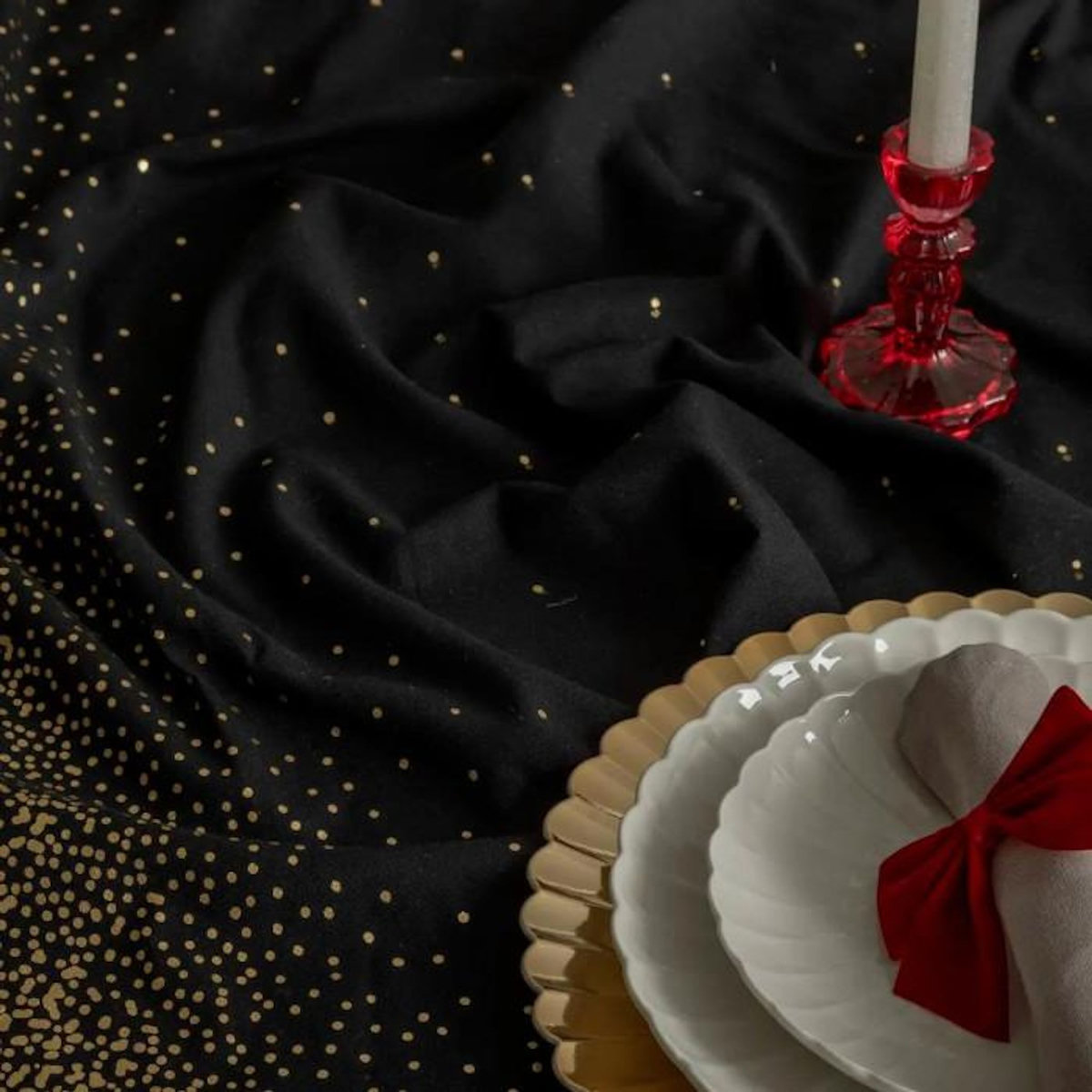 FEERIC LIGHT & CHRISTMAS Nappe Imprimée Léopard  Colorama  140x240cm Noir & Or