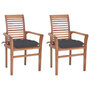 Voir la diapositive 1 : VIDAXL Chaises a manger lot de 2 avec coussins anthracite Bois de teck