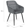Voir la diapositive 5 : ID MARKET Lot de 2 chaises de salle à manger, fauteuils de table MADY en velours gris clair