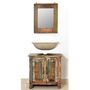 Voir la diapositive 3 : VIDAXL Ensemble meuble sous vasque et miroir en bois massif recycle