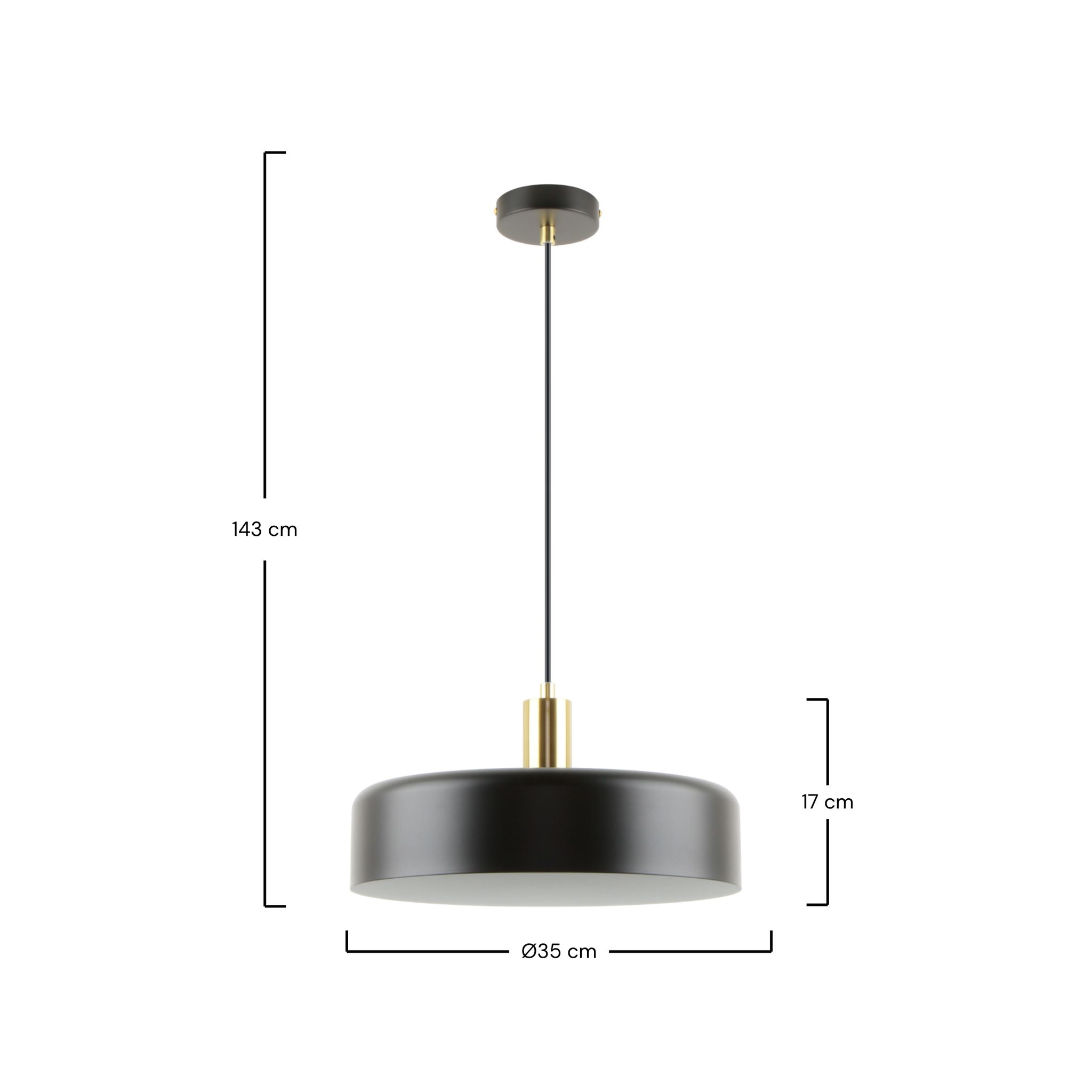 Voir la diapositive 4 : MAISON PAVANE Suspension en métal noir D35 cm-Nox