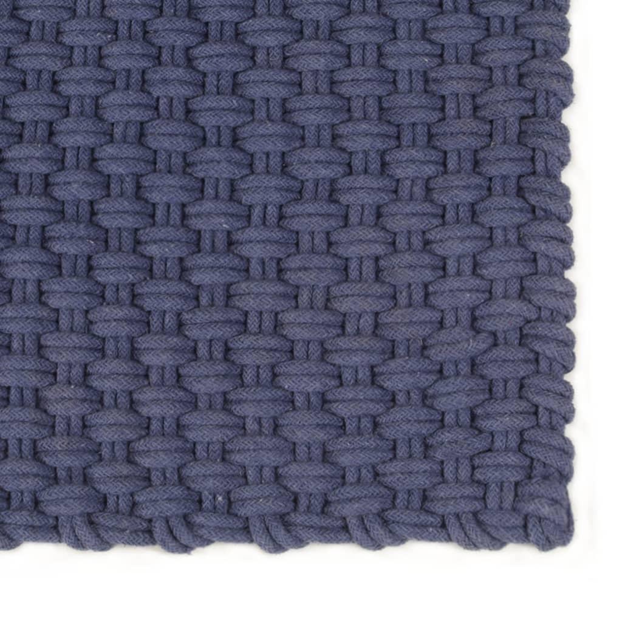 Voir la diapositive 2 : VIDAXL Tapis rectangulaire Bleu marine 160x230 cm Coton