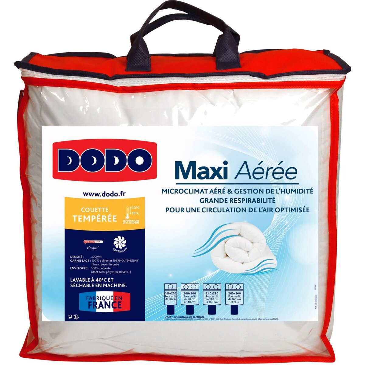 Couette Maxi Confort 240x220 Dodo Thermolite Ultra | Espace des Marques