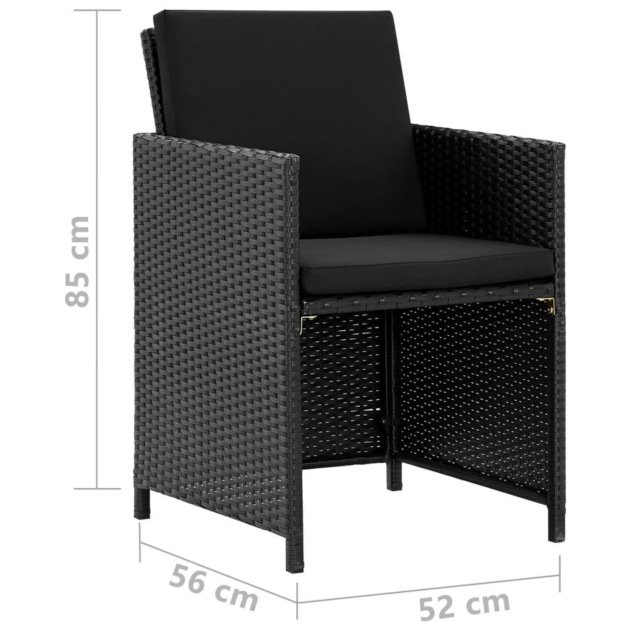 Voir la diapositive 6 : VIDAXL Ensemble a manger d'exterieur 11 pcs coussins poly rotin noir