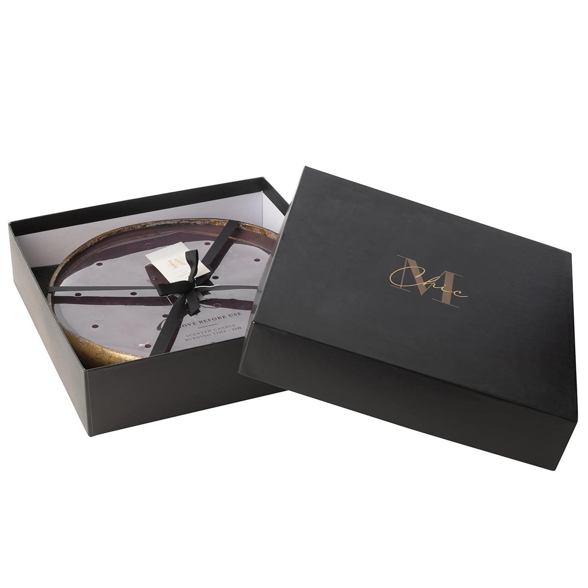 Voir la diapositive 4 : J-LINE Bougie Parfumée Ronde  M-Chic  37cm Oud & Amber