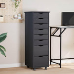 VIDAXL Armoire roulante avec tiroirs MOSS gris bois de pin solide