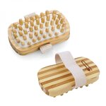 VIVEZEN Lot de 2 brosses de massage et de drainage, anti cellulite en bambou 13 x 7.5 x 4 cm avec poignée de maintien