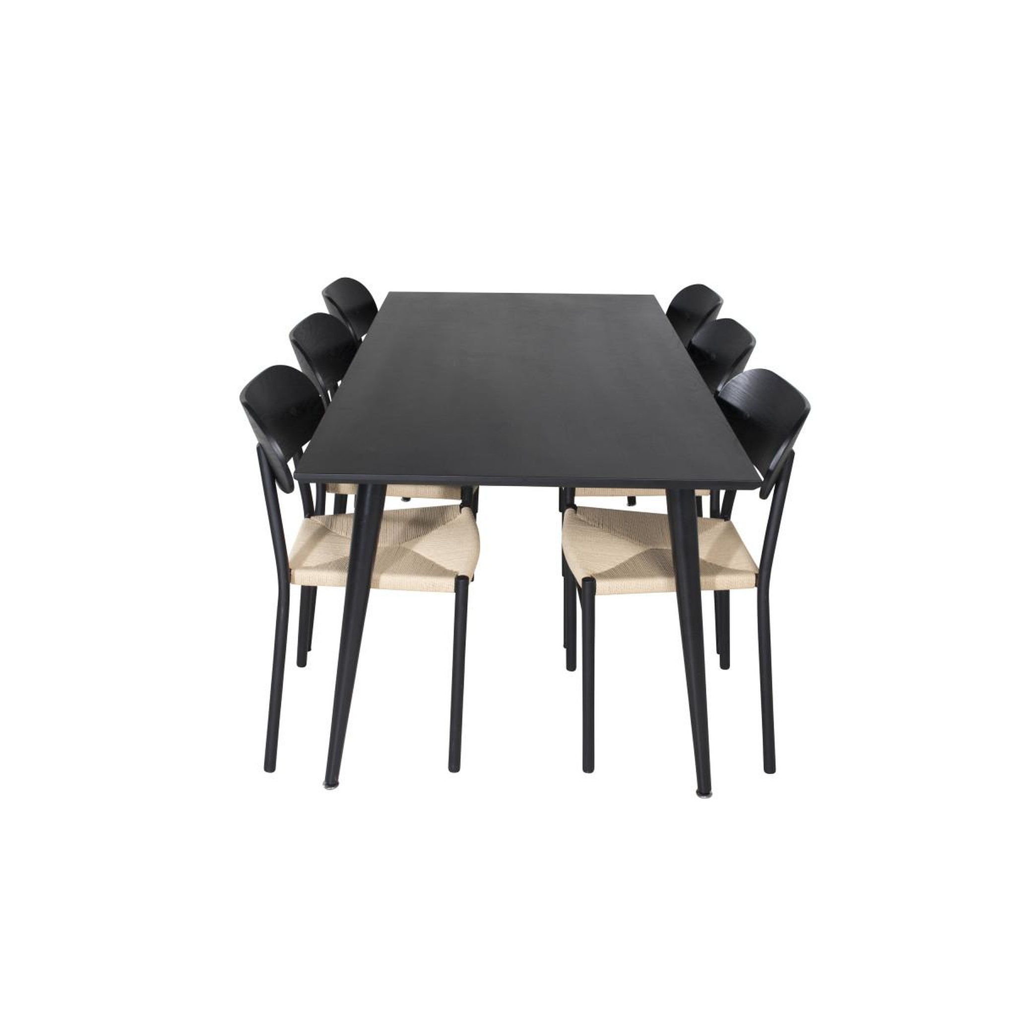 Voir la diapositive 2 : Paris Prix Ensemble table à manger & 6 chaises  dipp & polly  180cm noir