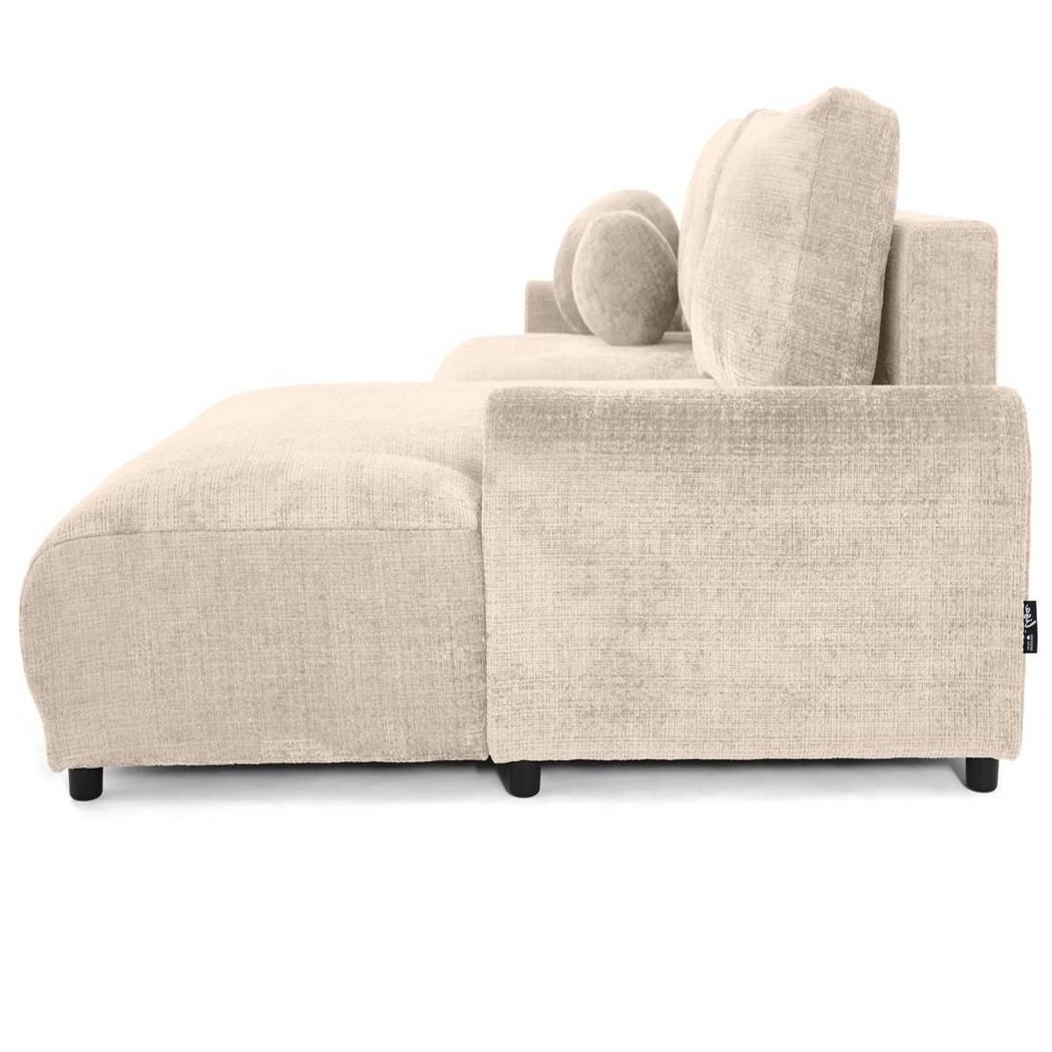 Voir la diapositive 6 : BEST MOBILIER Nelly - canapé d'angle droit 4 places convertible avec coffre en velours texturé