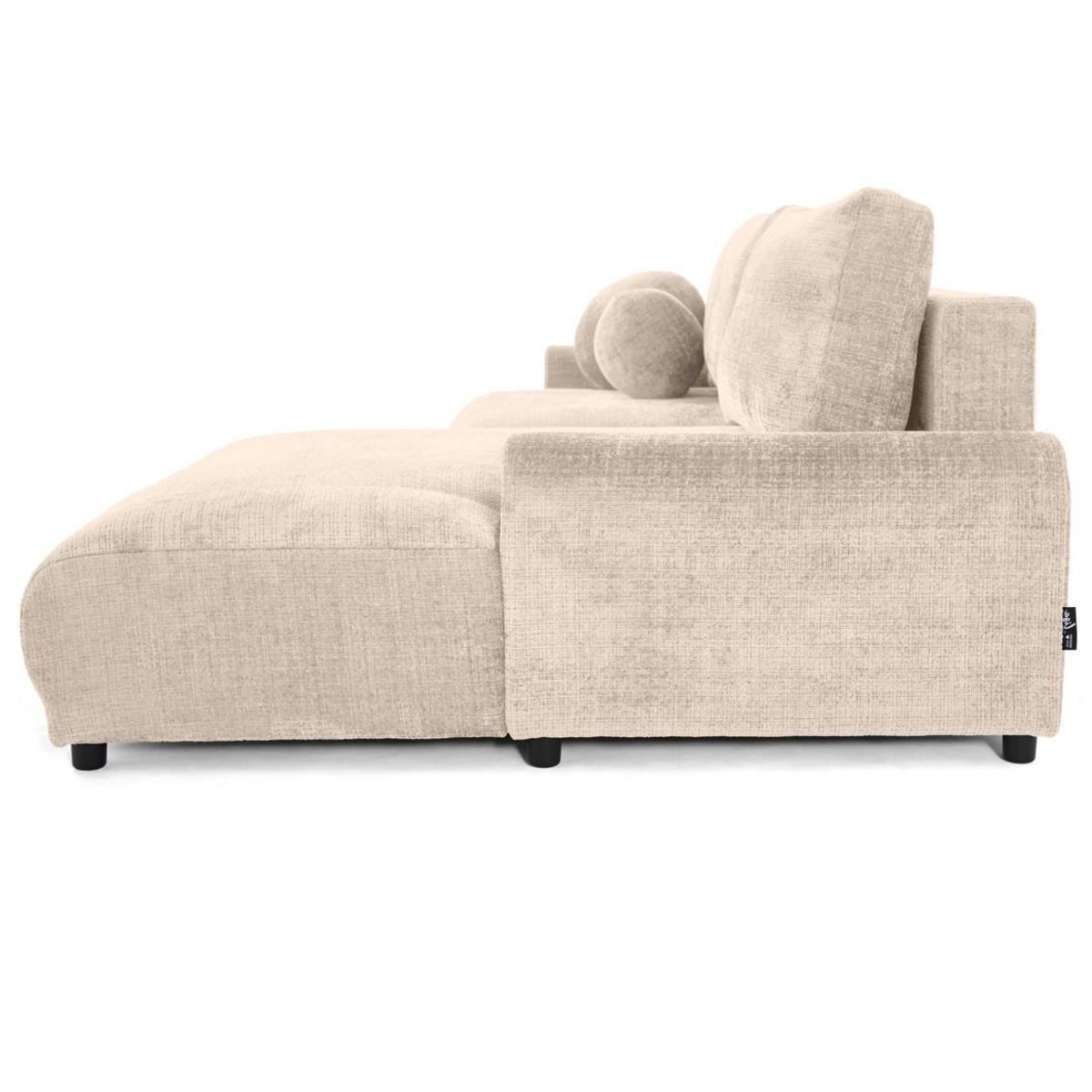 LISA DESIGN Nelly - canapé d'angle droit 4 places convertible avec coffre en velours texturé