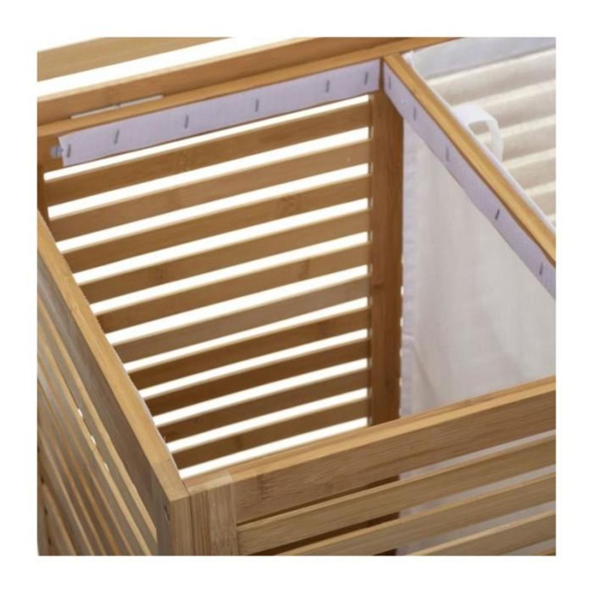 FIVE Panier à Linge Double Bambou  Sicela  60cm Naturel