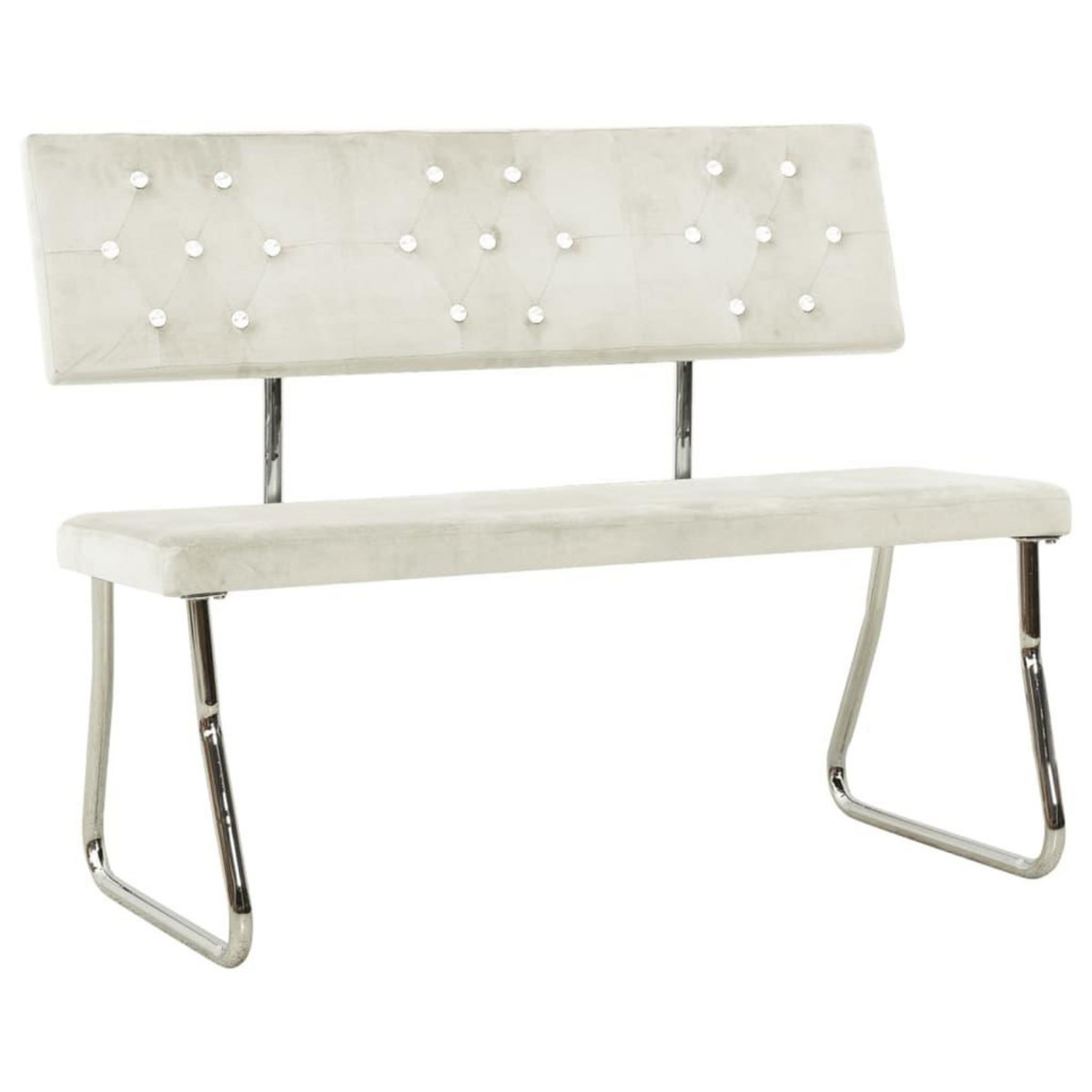 VIDAXL Banc 110 cm Blanc creme Velours