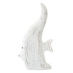 Paris Prix Statuette Déco en Bois  Poisson Antique  38cm Blanc